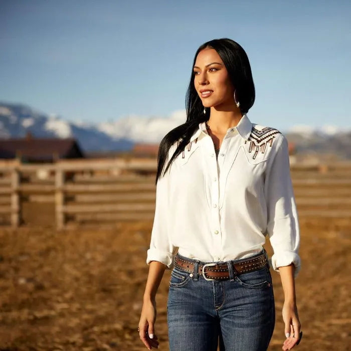Women TShirts and Tops Ariat Chimayo Trujillo Shirt Sea Salt Women TShirts and Tops Ariat Chimayo Trujillo Shirt Sea Salt