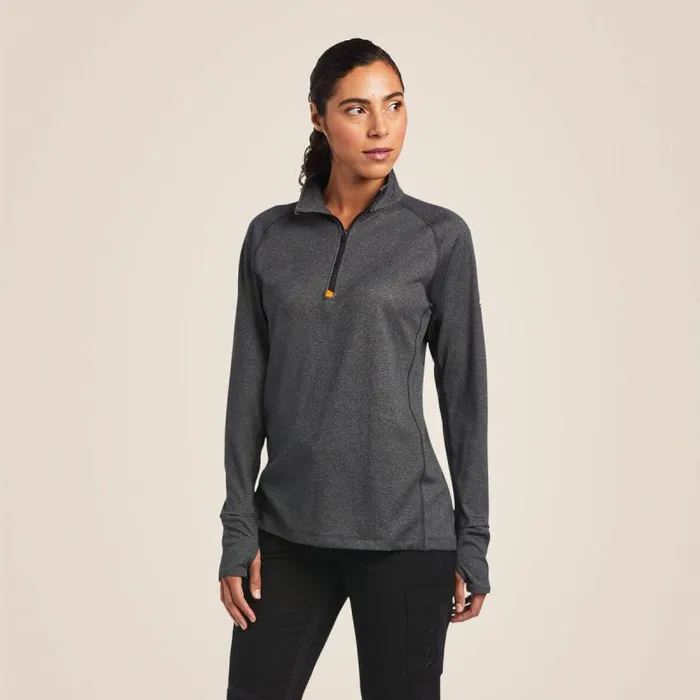 Women TShirts and Tops Ariat Rebar Polartec Elite Zip Baselayer Charcoal Heather Women TShirts and Tops Ariat Rebar Polartec Elite Zip Baselayer Charcoal Heather