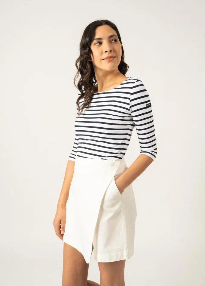 Women The AntiUV Stripes Collection Saint James GARDECOTE III White Navy
