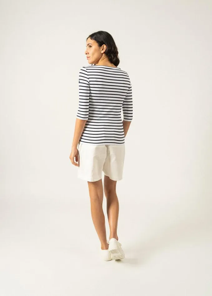 Women The AntiUV Stripes Collection Saint James GARDECOTE III White Navy