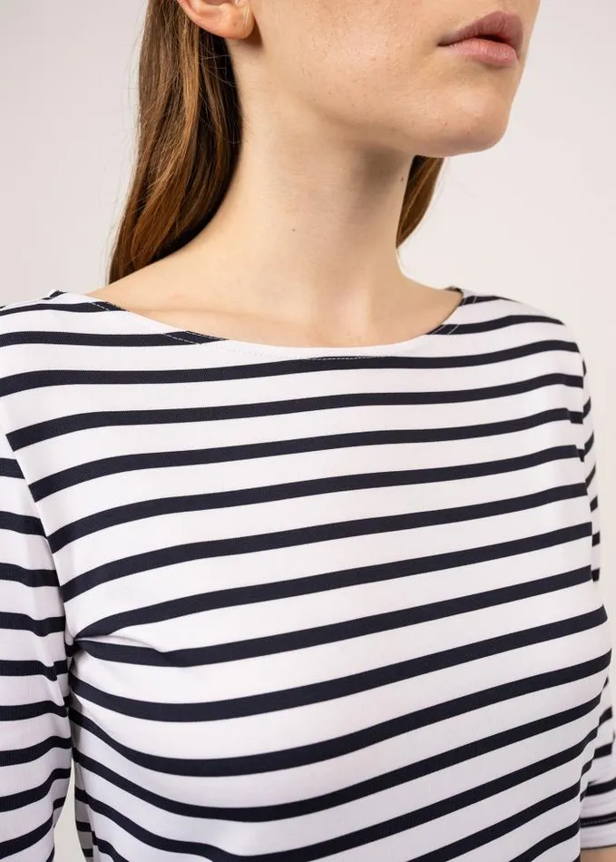 Women The AntiUV Stripes Collection Saint James PROPRIANO White Navy