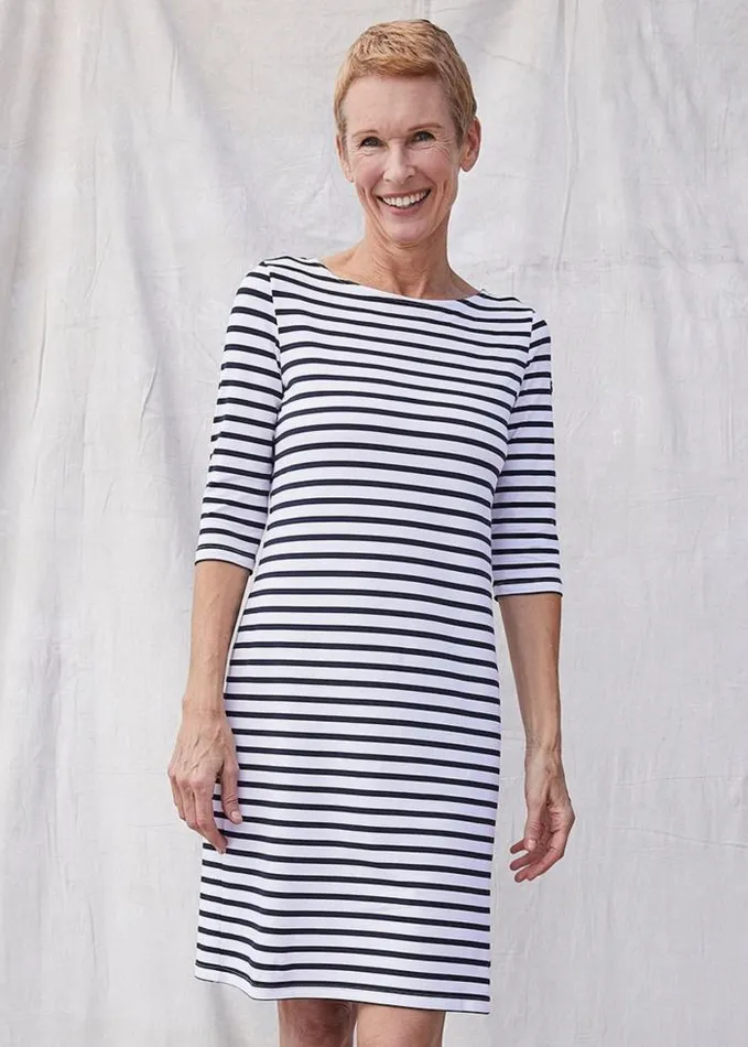 Women The AntiUV Stripes Collection Saint James PROPRIANO White Navy