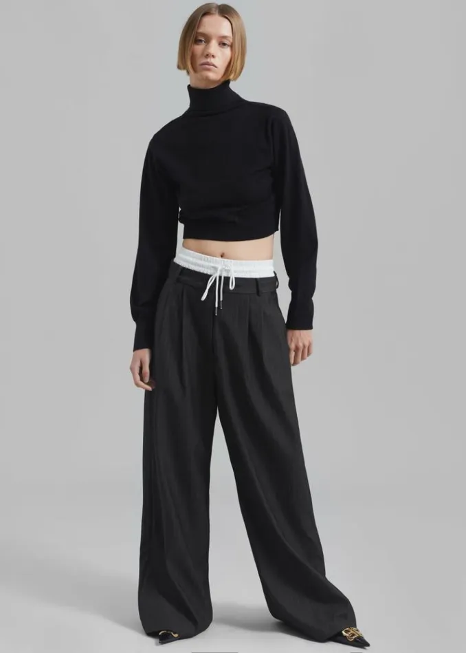 Women The Frankie Shop Bella Cropped Turtleneck 8211 Black Black