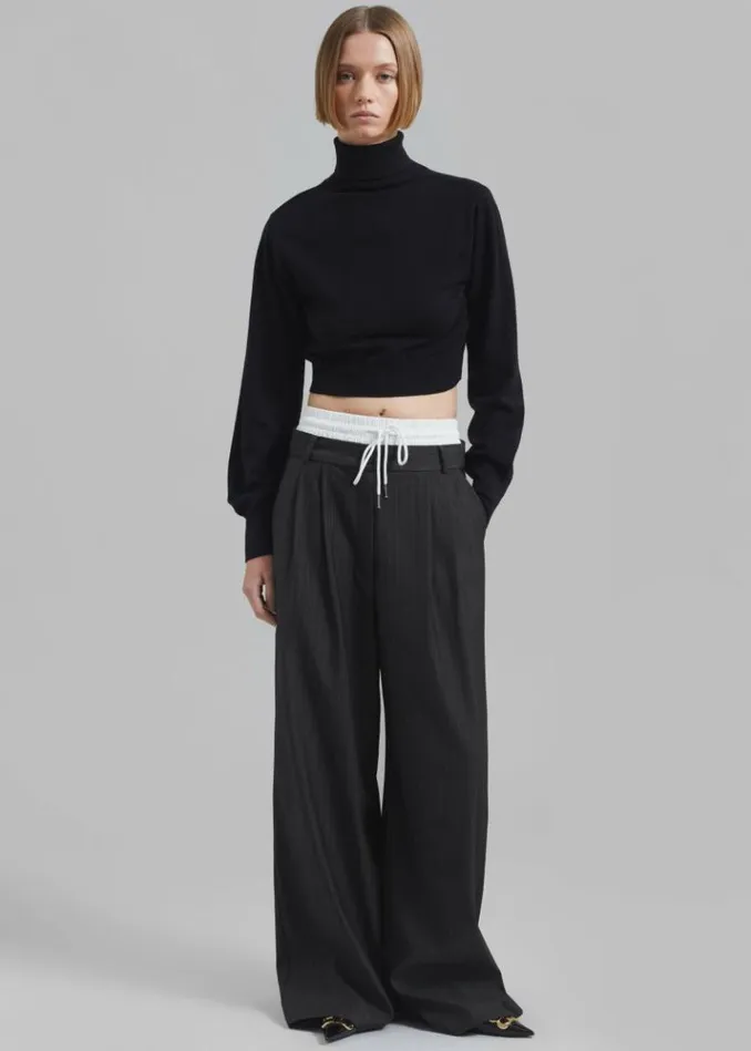 Women The Frankie Shop Bella Cropped Turtleneck 8211 Black Black