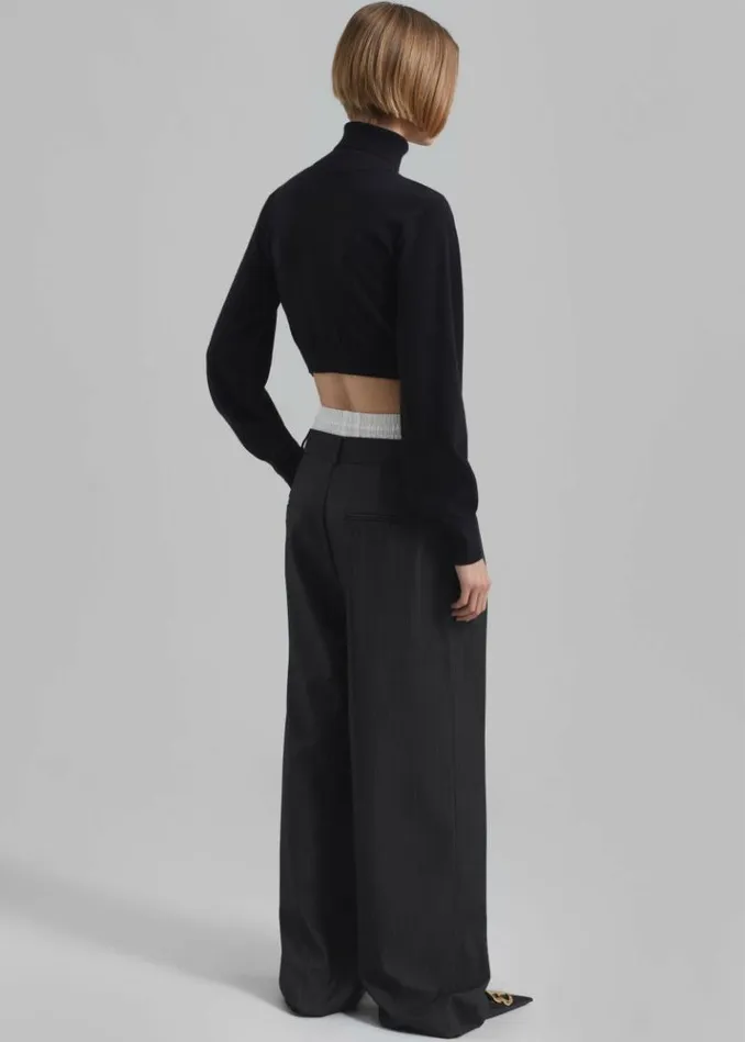 Women The Frankie Shop Bella Cropped Turtleneck 8211 Black Black