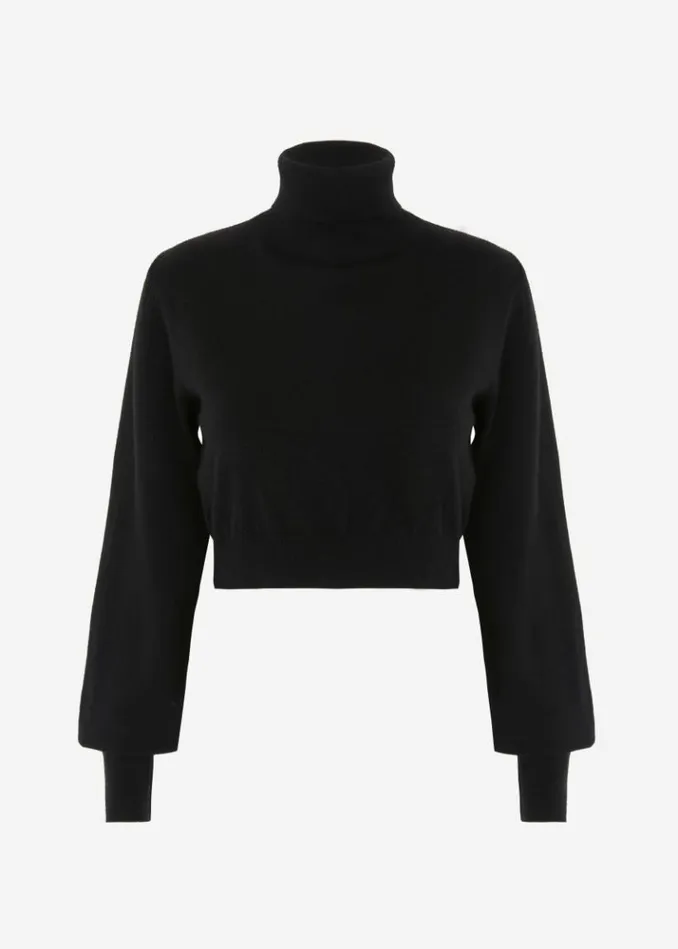 Women The Frankie Shop Bella Cropped Turtleneck 8211 Black Black