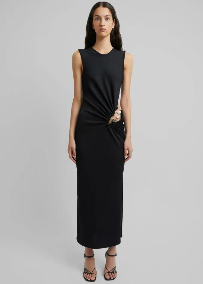 Women The Frankie Shop Christopher Esber Folia Float Buckle Tank Dress 8211 Black Black