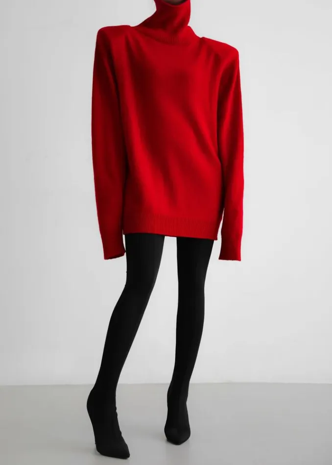 Women The Frankie Shop Emilia Mini Padded Sweater Dress 8211 Red Red