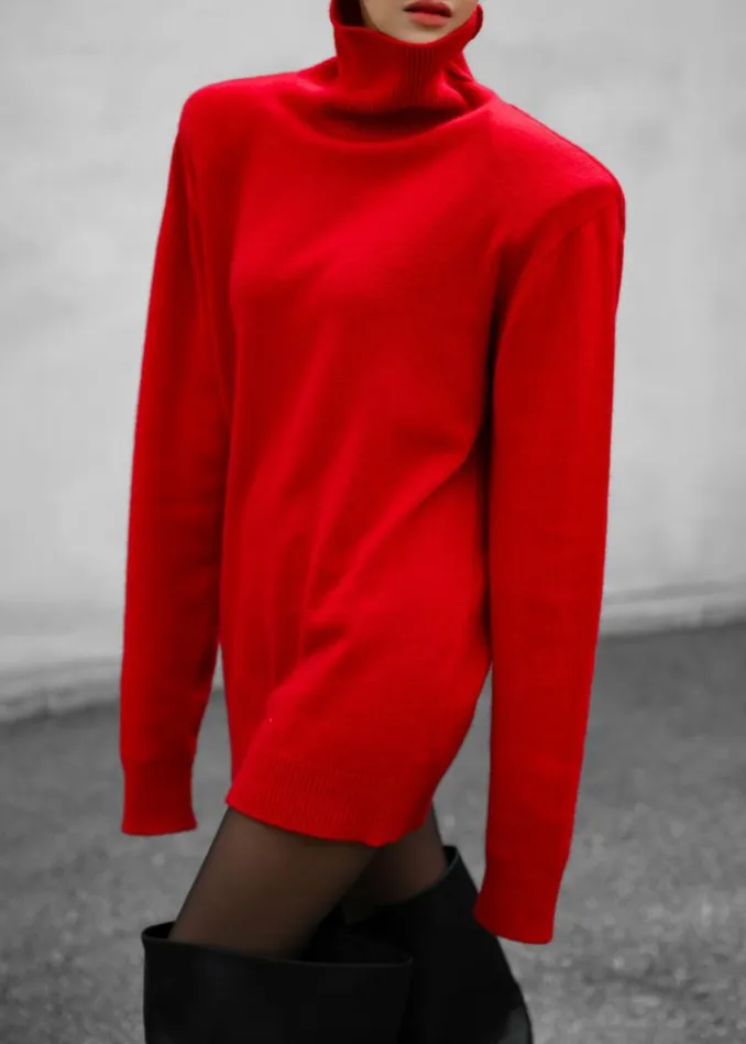 Women The Frankie Shop Emilia Mini Padded Sweater Dress 8211 Red Red
