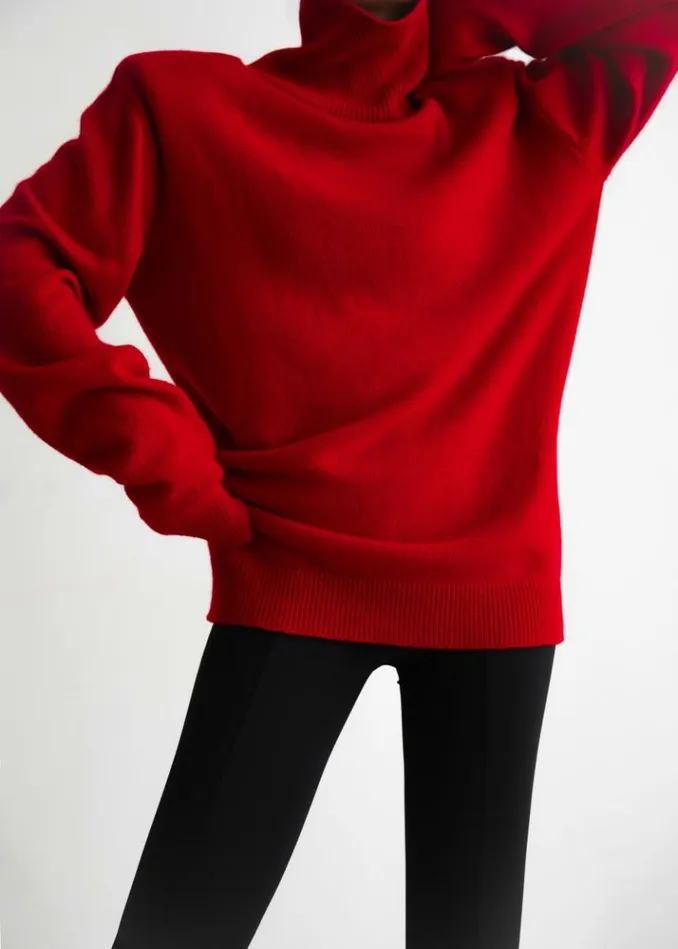 Women The Frankie Shop Emilia Mini Padded Sweater Dress 8211 Red Red