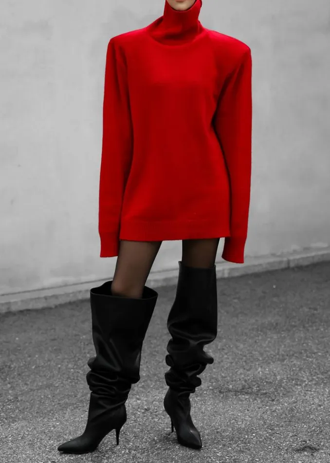 Women The Frankie Shop Emilia Mini Padded Sweater Dress 8211 Red Red