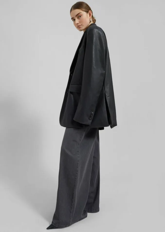 Women The Frankie Shop Kelso Faux Leather Blazer 8211 Black Black