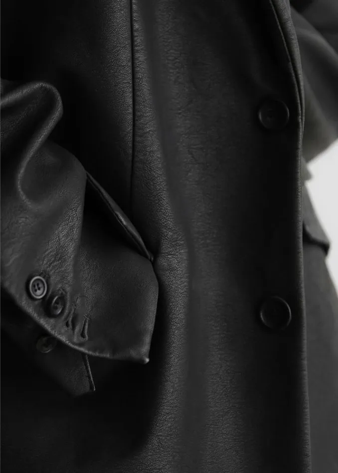 Women The Frankie Shop Kelso Faux Leather Blazer 8211 Black Black