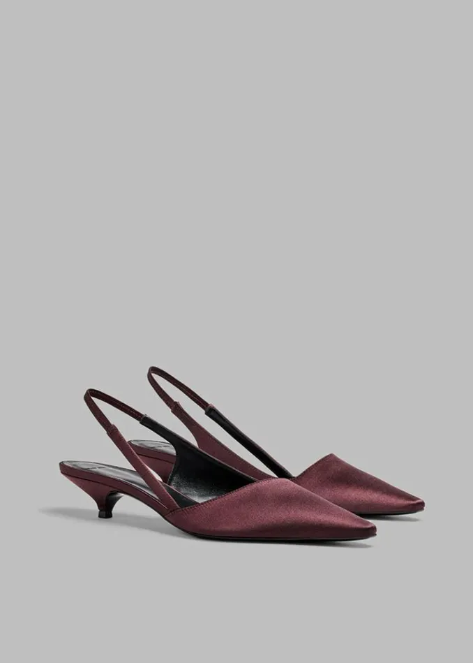 Women The Frankie Shop Loulou Studio Sulue Slingback Kitten Heel Shoes 8211 Midnight Bordeaux Midnight Bordeaux