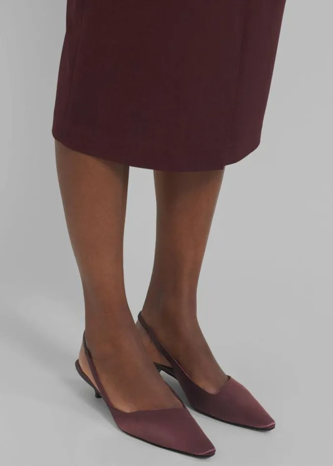 Women The Frankie Shop Loulou Studio Sulue Slingback Kitten Heel Shoes 8211 Midnight Bordeaux Midnight Bordeaux
