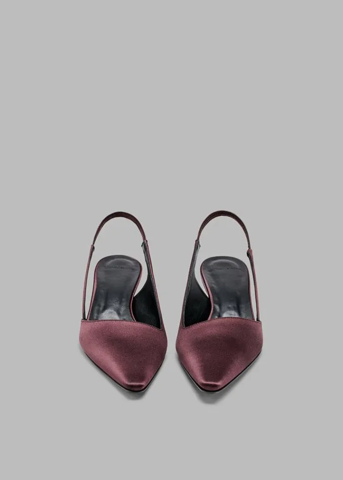 Women The Frankie Shop Loulou Studio Sulue Slingback Kitten Heel Shoes 8211 Midnight Bordeaux Midnight Bordeaux