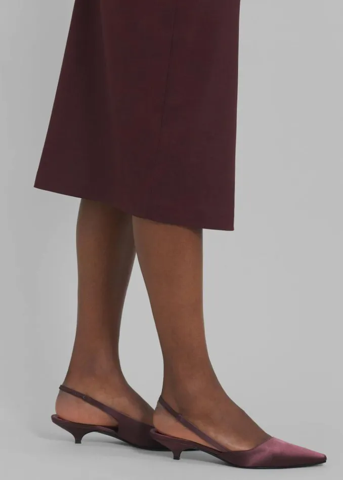 Women The Frankie Shop Loulou Studio Sulue Slingback Kitten Heel Shoes 8211 Midnight Bordeaux Midnight Bordeaux