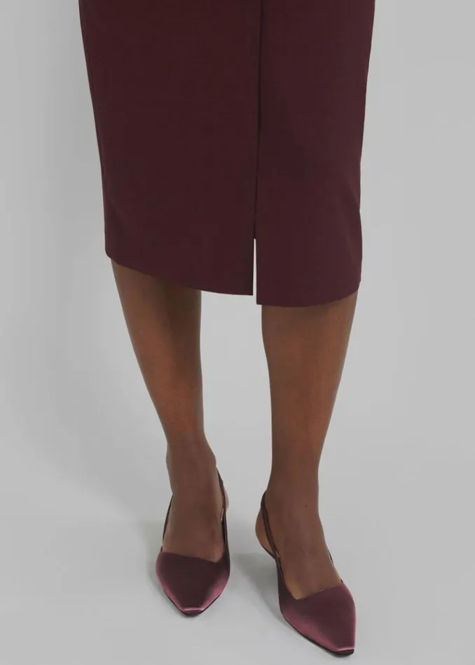 Women The Frankie Shop Loulou Studio Sulue Slingback Kitten Heel Shoes 8211 Midnight Bordeaux Midnight Bordeaux