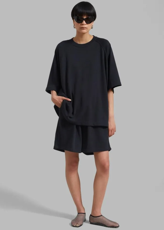 Women The Frankie Shop Newton Sweatshorts 8211 Black Black