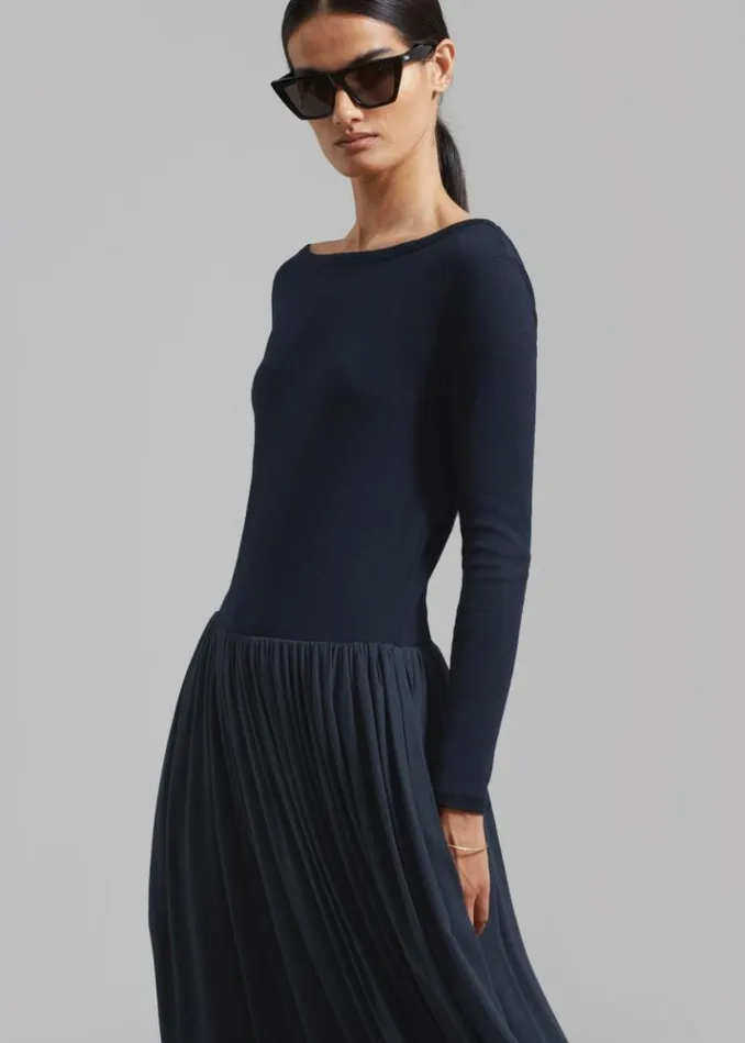 Women The Frankie Shop Odette Gathered Skirt Maxi Dress 8211 Navy Navy