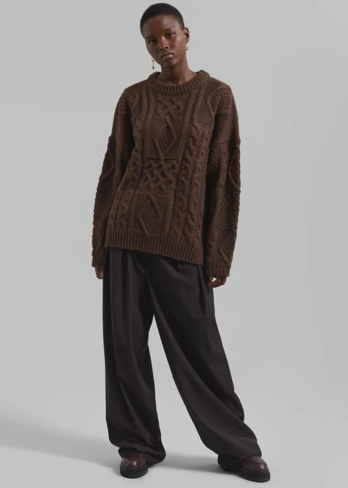 Women The Frankie Shop Ripley Pleated Trousers 8211 Brown Brown