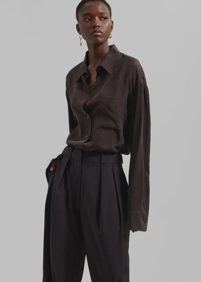 Women The Frankie Shop Ripley Pleated Trousers 8211 Brown Brown