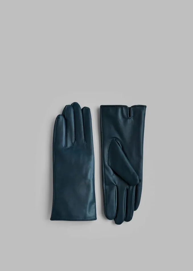 Women The Frankie Shop Ruby Leather Gloves 8211 Blue Blue