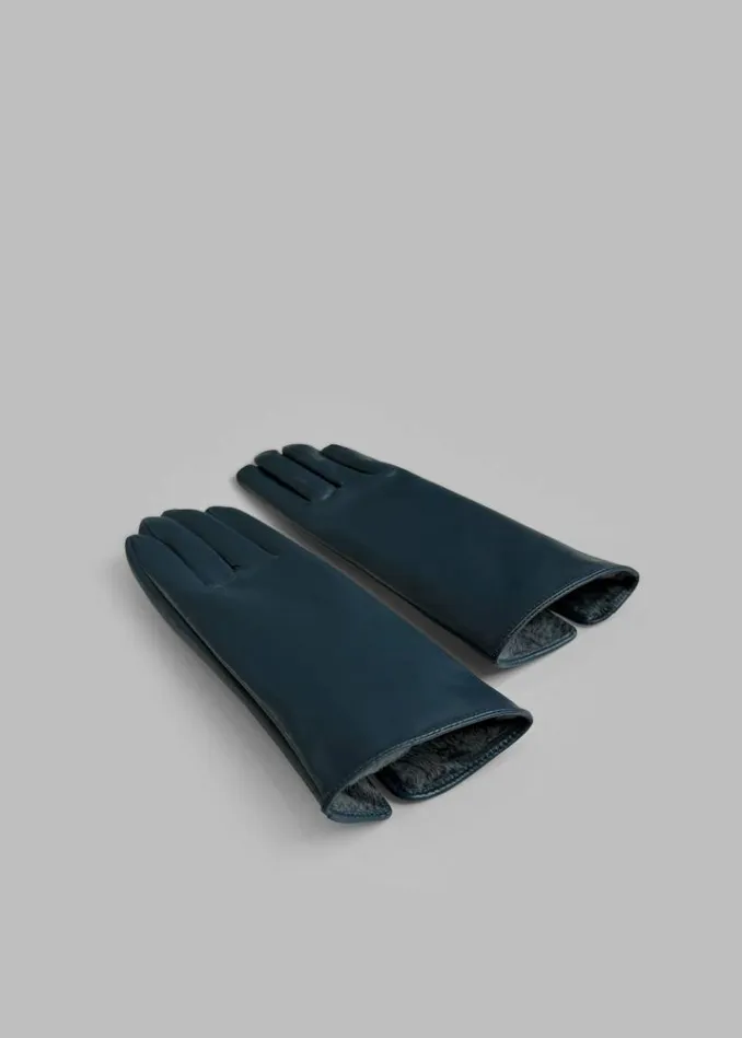 Women The Frankie Shop Ruby Leather Gloves 8211 Blue Blue
