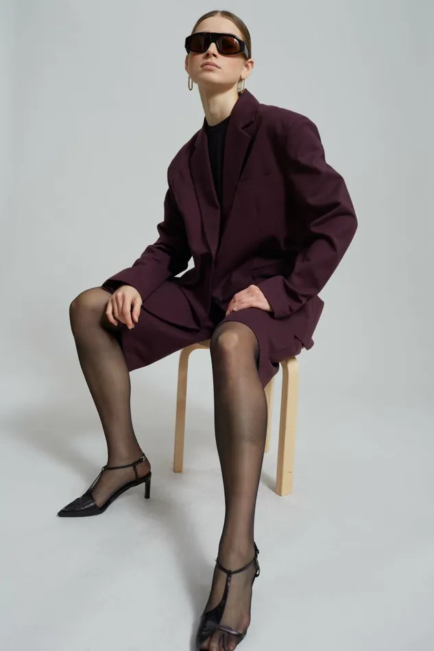 Women The Frankie Shop Wilma Pleated Bermuda Shorts 8211 Burgundy Burgundy