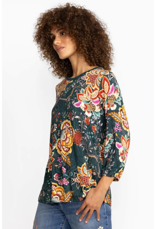 Women The Janie Favorite Puff Sleeve Knit Tee Orizaba Johnny Was Tops