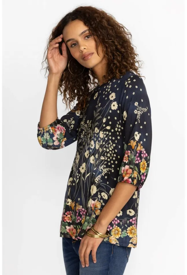 Women The Janie Favorite Puff Sleeve Top Bursting Johnny Was Tops