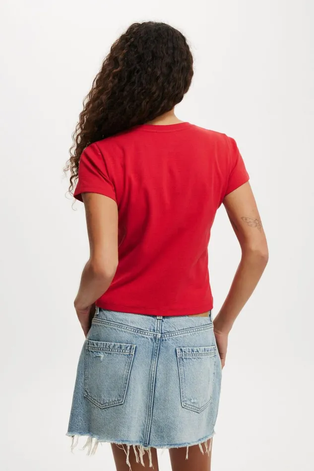 Women Tops Cotton On 90S Baby Tee Crimson Kiss