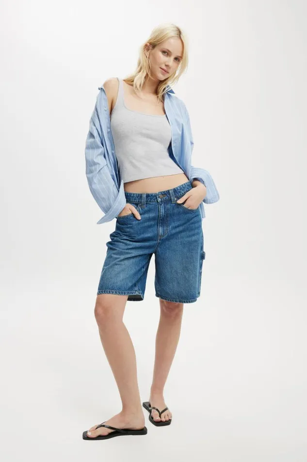 Women Tops Cotton On All Day Square Neck Tank Grey Marle Women Tops Cotton On All Day Square Neck Tank Grey Marle