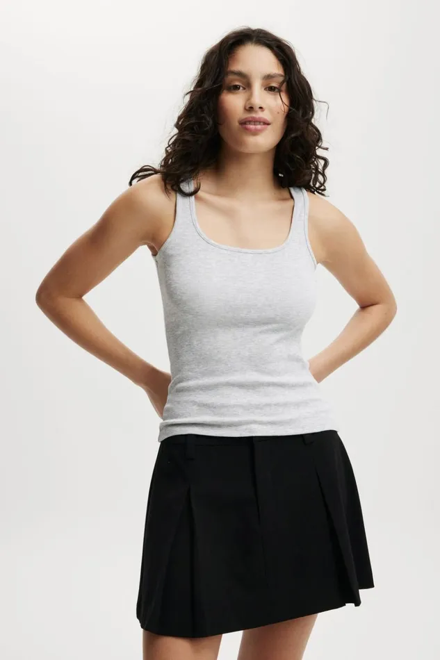 Women Tops Cotton On Byron Scoop Tank Grey Marle