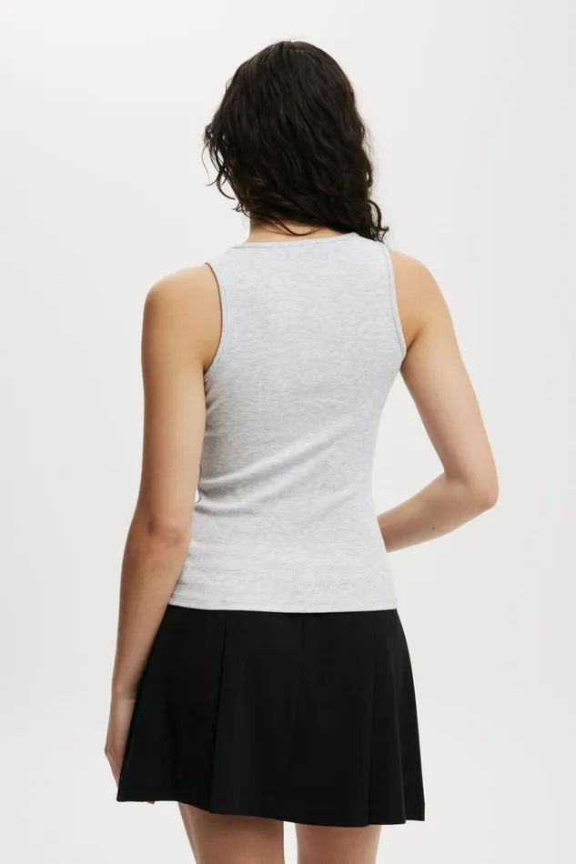 Women Tops Cotton On Byron Scoop Tank Grey Marle