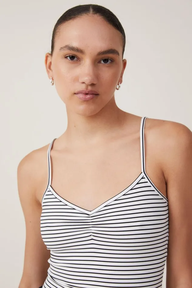 Women Tops Cotton On Emily Ballet Back Bodysuit Crisp Stripe Natural Whiteblack Women Tops Cotton On Emily Ballet Back Bodysuit Crisp Stripe Natural Whiteblack