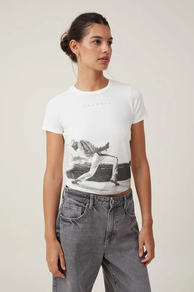 Women Tops Cotton On Fitted Graphic Music Longline Tee Lcn Bra Freddie Mercury Vintage White Women Tops Cotton On Fitted Graphic Music Longline Tee Lcn Bra Freddie Mercury Vintage White