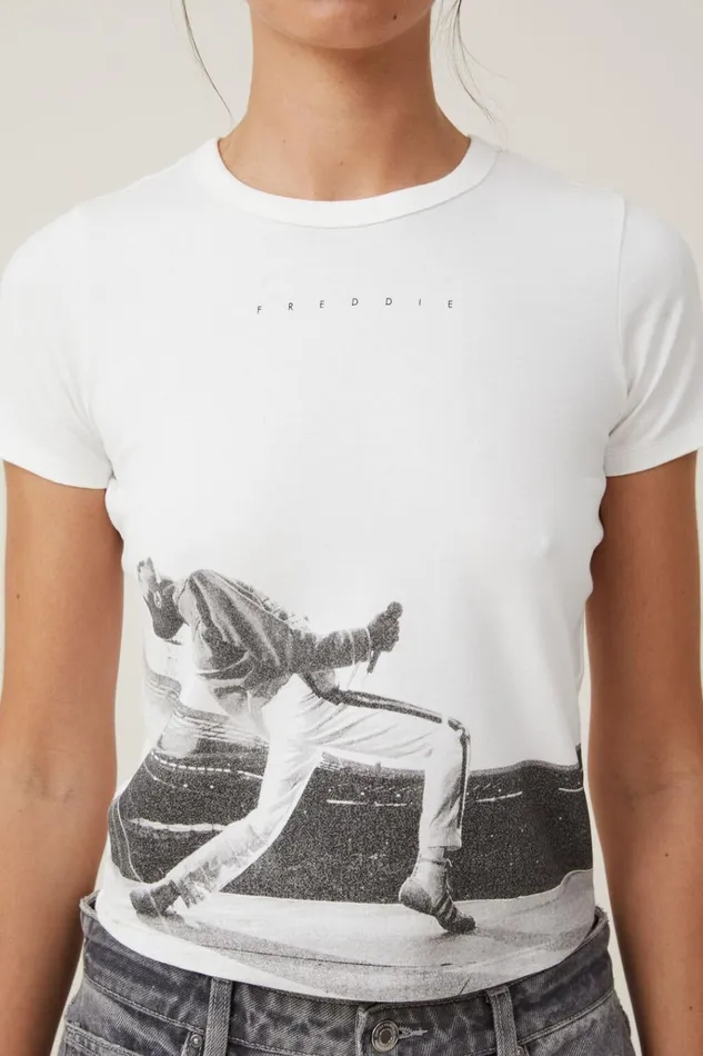 Women Tops Cotton On Fitted Graphic Music Longline Tee Lcn Bra Freddie Mercury Vintage White Women Tops Cotton On Fitted Graphic Music Longline Tee Lcn Bra Freddie Mercury Vintage White