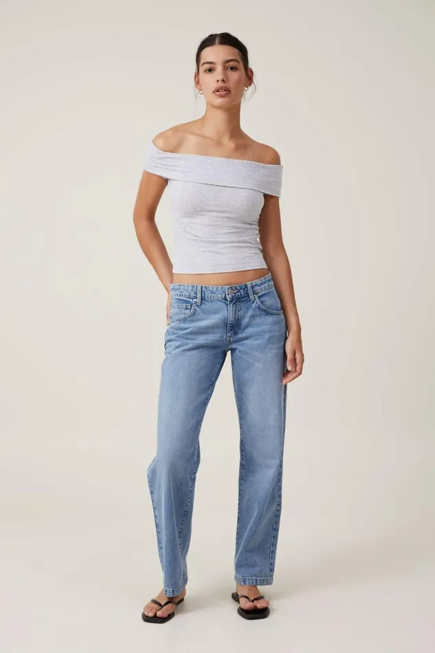 Women Tops Cotton On Staple Rib Off The Shoulder Short Sleeve Top Grey Marle Women Tops Cotton On Staple Rib Off The Shoulder Short Sleeve Top Grey Marle