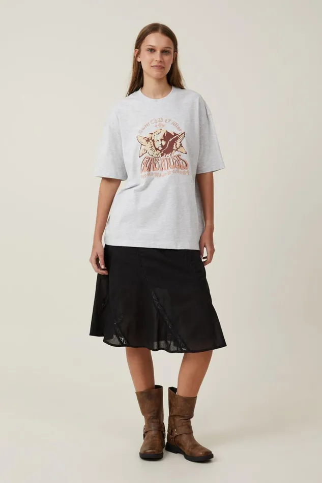 Women Tops Cotton On The Lcn Boxy Graphic Tee Lcn Bra Guns N Roses Cherub Soft Grey Marle Women Tops Cotton On The Lcn Boxy Graphic Tee Lcn Bra Guns N Roses Cherub Soft Grey Marle