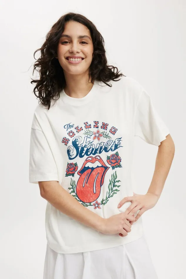 Women Tops Cotton On The Lcn Boxy Graphic Tee Lcn Bra Rolling Stones Tongue Flowersvw Women Tops Cotton On The Lcn Boxy Graphic Tee Lcn Bra Rolling Stones Tongue Flowersvw