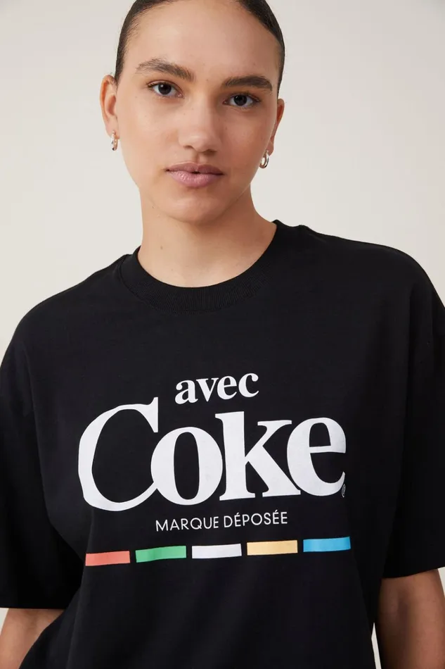 Women Tops Cotton On The Lcn Boxy Graphic Tee Lcn Cok Coca Cola Coke Black Women Tops Cotton On The Lcn Boxy Graphic Tee Lcn Cok Coca Cola Coke Black