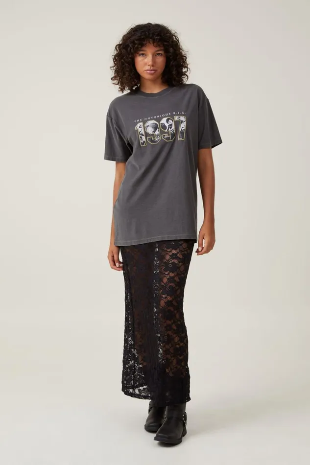 Women Tops Cotton On The Oversized Hip Hop Tee Lcn Mt Biggie 1997graphite Women Tops Cotton On The Oversized Hip Hop Tee Lcn Mt Biggie 1997graphite