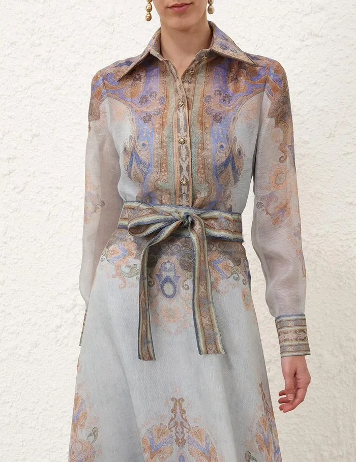 Women Tops Zimmermann Eden Body Shirt Blue Paisley