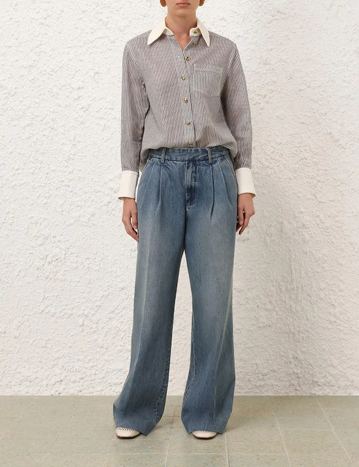 Women Tops Zimmermann Illustration Style Shirt Stripe