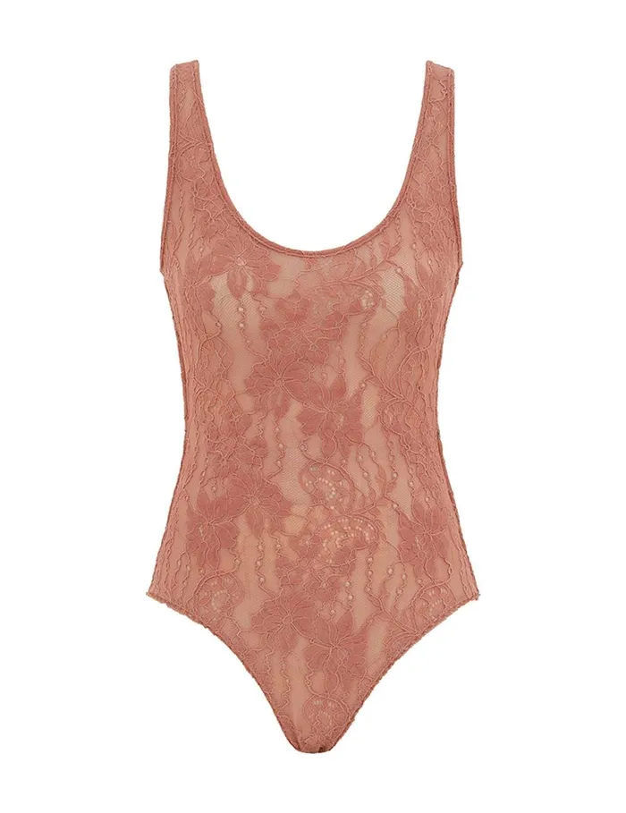 Women Tops Zimmermann Scoop Neck Bodysuit Blush