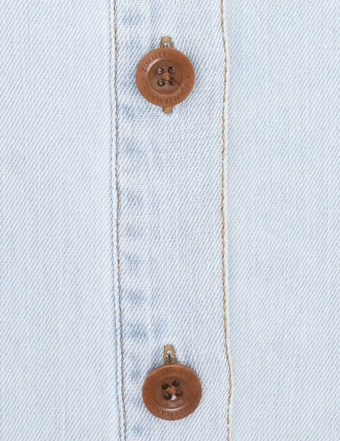 Women Tops Zimmermann Tallow Denim Blouse Seaside