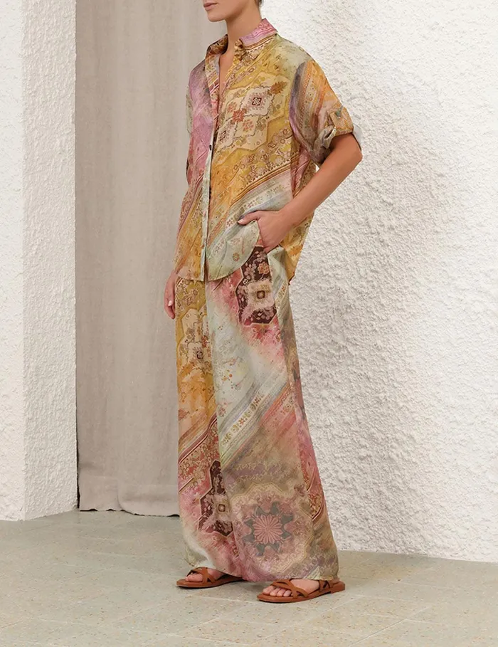 Women Tops Zimmermann Tallow Relaxed Shirt Ombre Multi