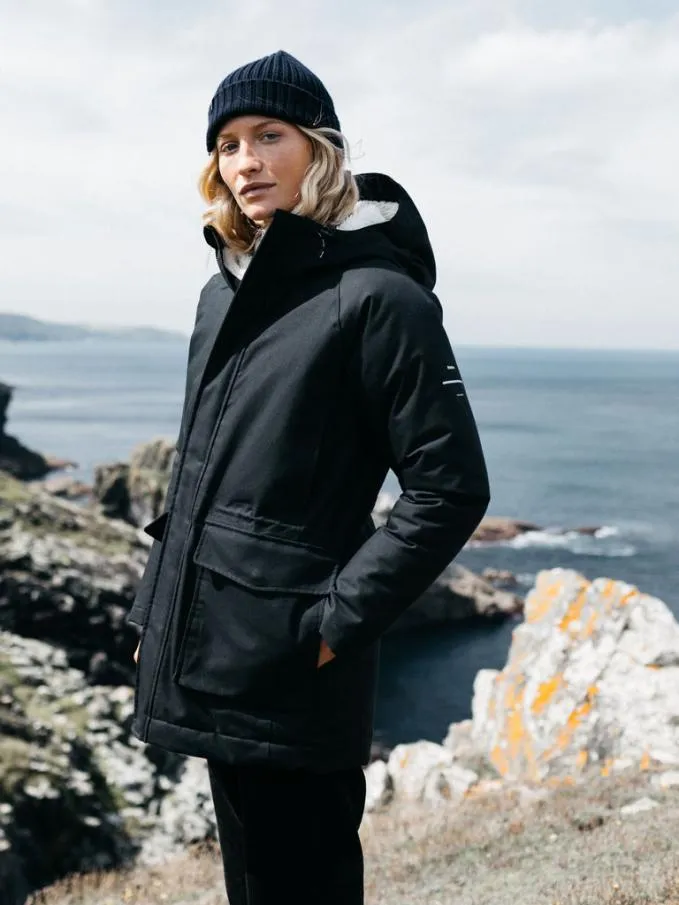 Women Vellus Waterproof Parka Black Finisterre Jackets Coats and Gilets