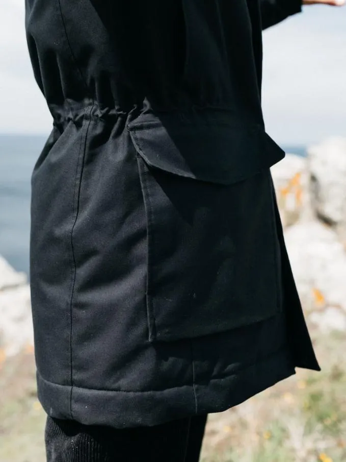 Women Vellus Waterproof Parka Black Finisterre Jackets Coats and Gilets